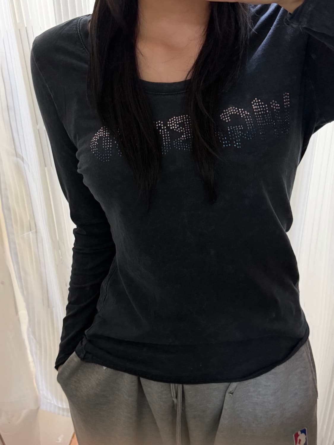 딱붙핏 버커루 네이비 긴팔티 S 상품이미지1