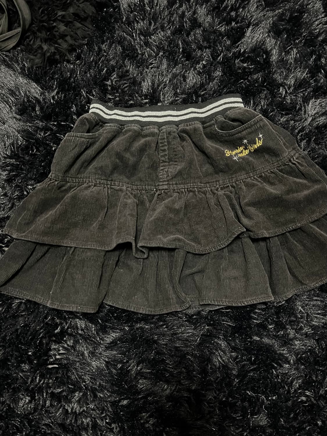 자수 코듀로이 스커트 상품이미지1