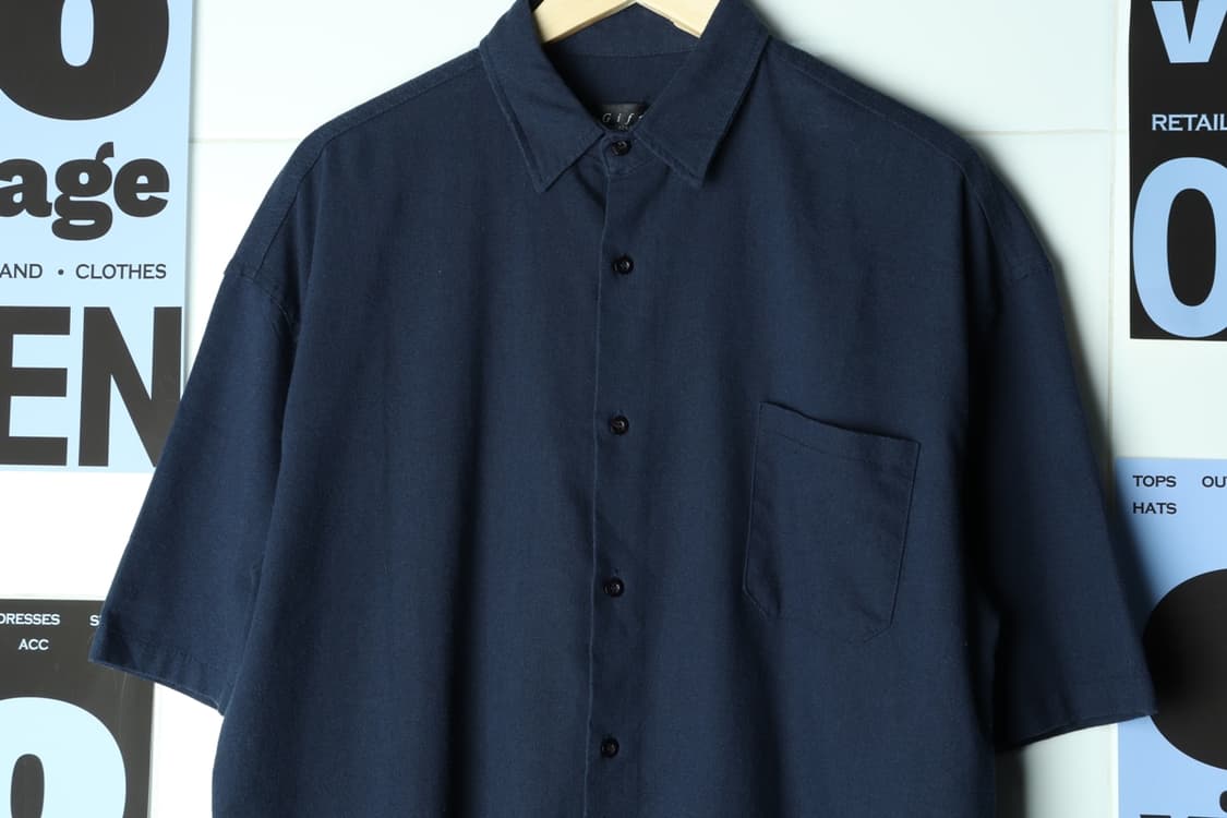 (XL-2XL) 브랜드빈티지 반팔 카라 티셔츠 네이비 미니멀-H31825 상품이미지3