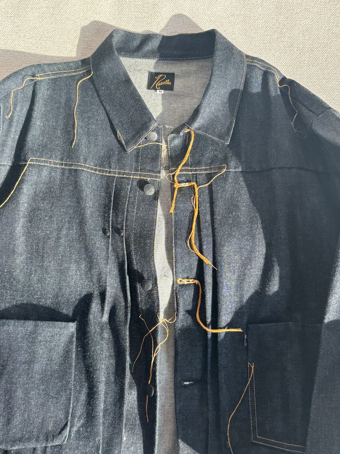 니들스 스티치 디테일 청자켓 상품이미지4