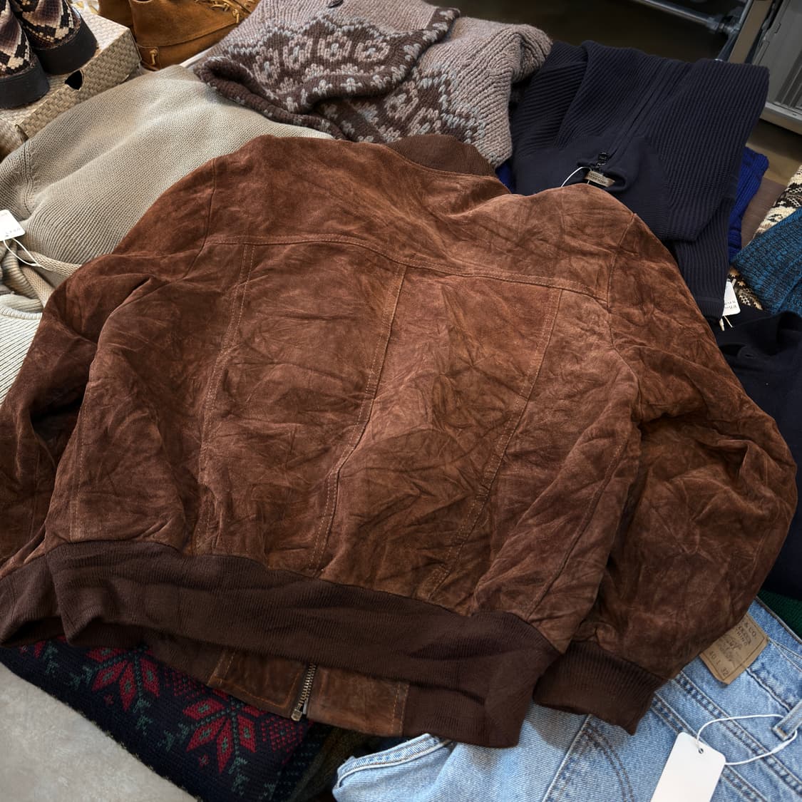 JAPA 프랑스 레더 브랜드 스웨이드 블루종 봄버 상품이미지4