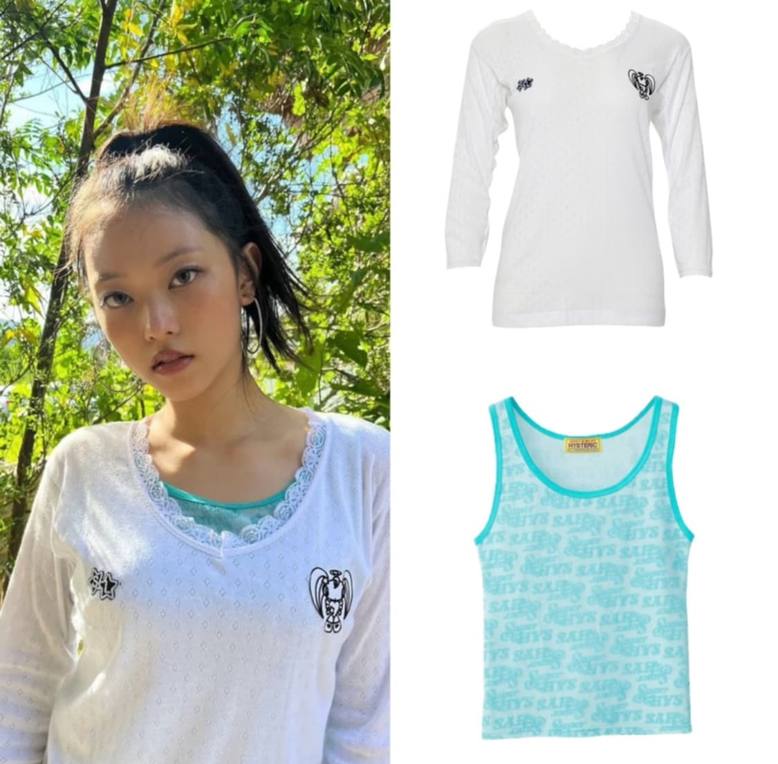 SUPER HYS MONOGRAM 무늬 탱크 탑 상품이미지2