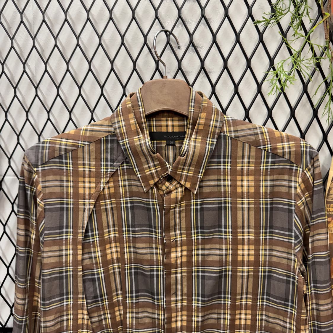 00s 솔리드옴므 타탄 체크 패턴 셔츠 브라운 상품이미지3