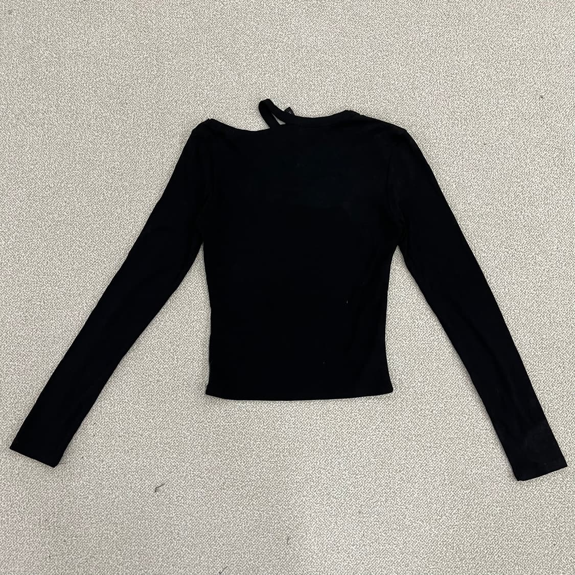 F 빈티지 여성 트임 블랙 긴팔 티셔츠 0123M 상품이미지4