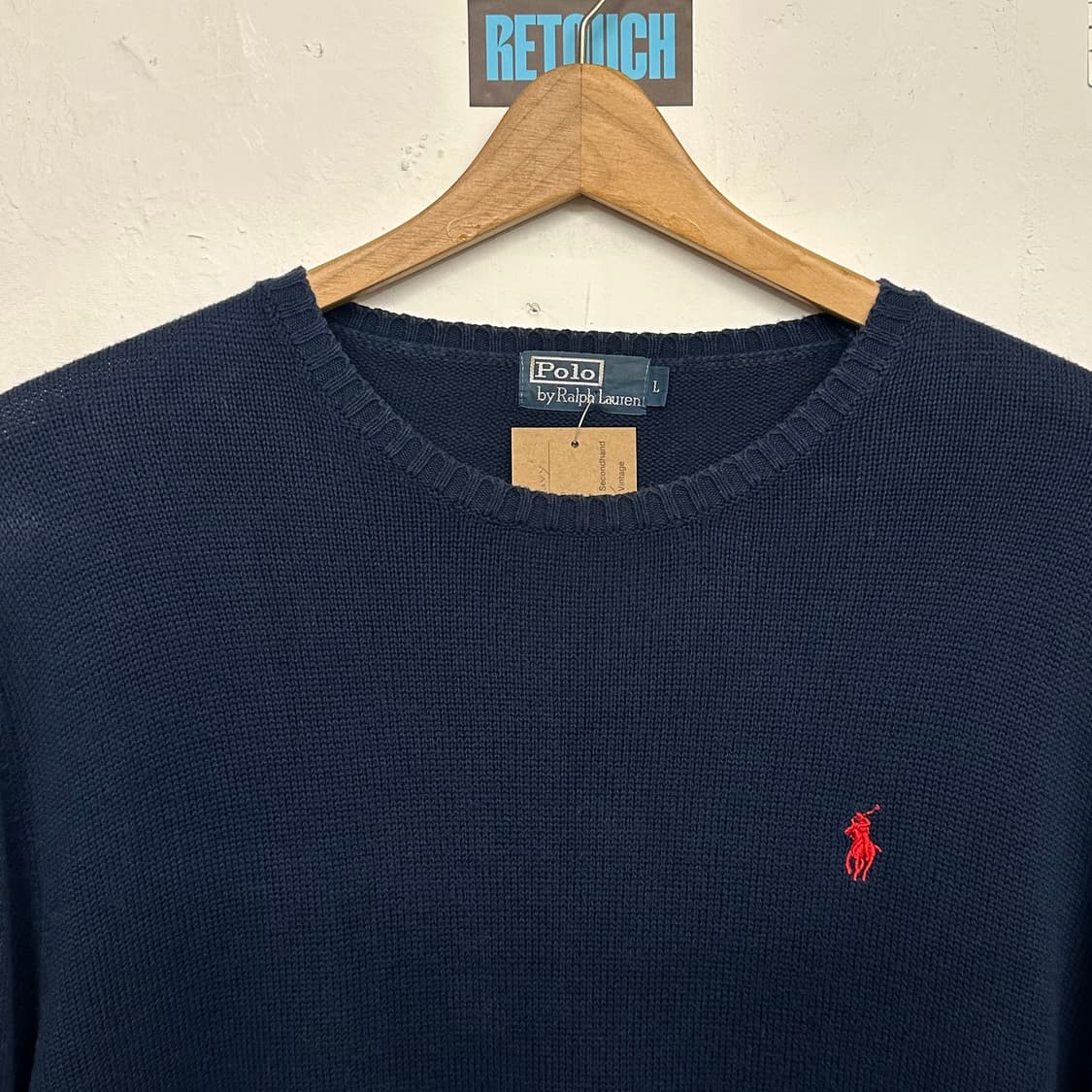 90’s 폴로 네이비 코튼 니트 상품이미지2