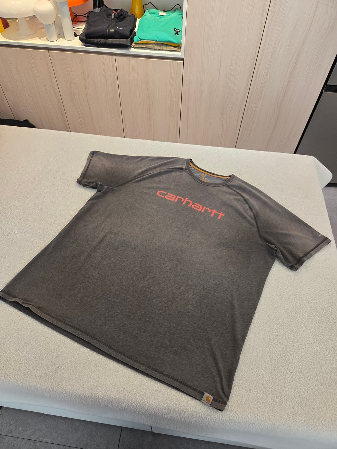 맛있게 익은 칼하트 빅로고 반팔 티셔츠 그레이 XXL 상품이미지1