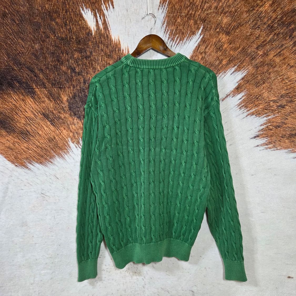 빈티지 그린 꽈배기 니트 상품이미지4