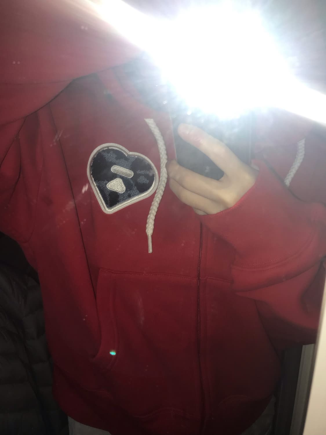 베이프 에이프 카모 엠브로이더리 배지 후드집업 레드 상품이미지2