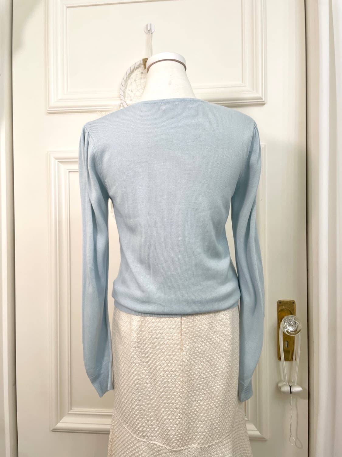 indiblue cubic button puff sleeve cardig 상품이미지5