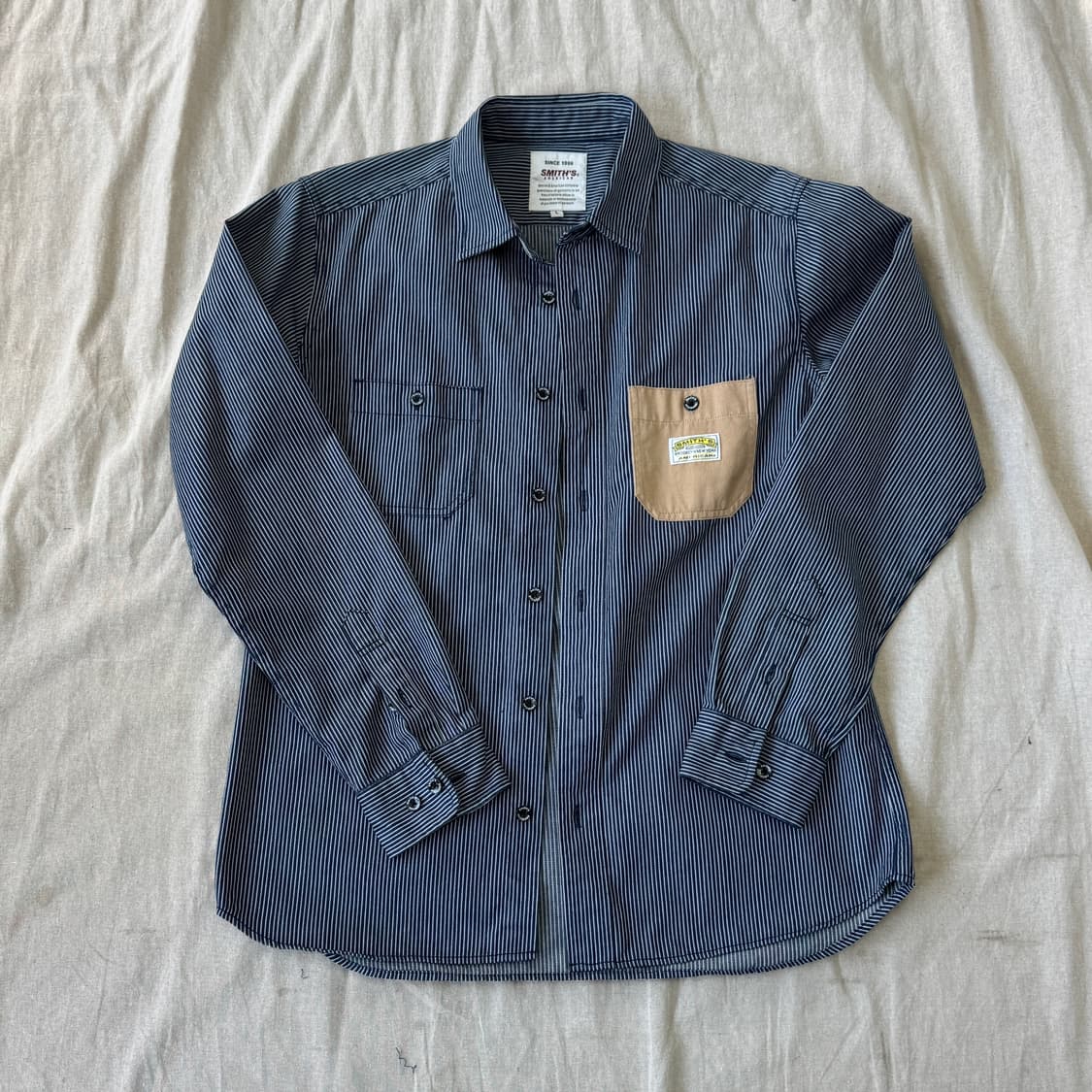 스미스아메리칸 재팬 네이비 스트라이프 셔츠 L 상품이미지2