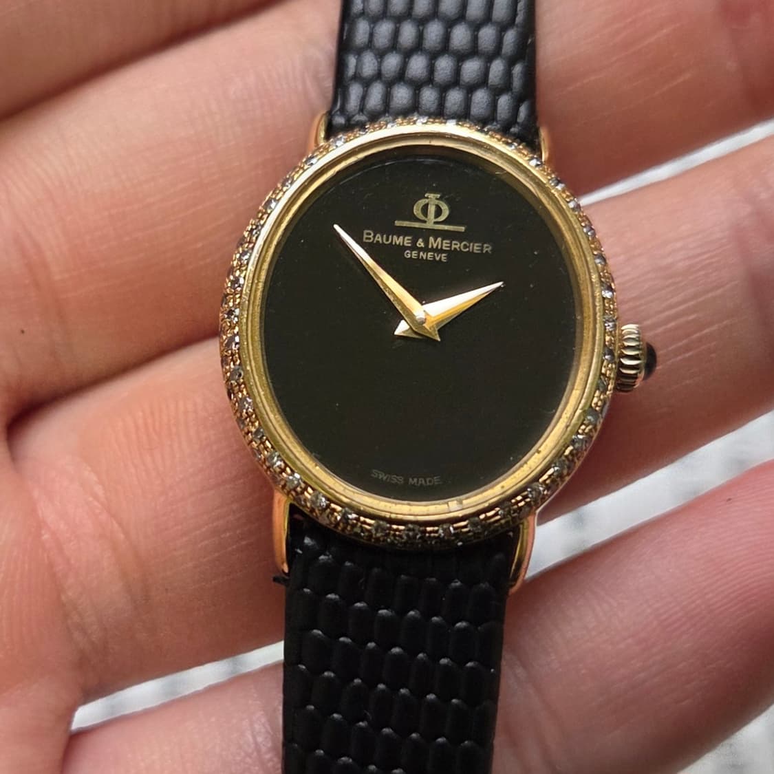 레어] 명품 보메메르시에 엘립스 18K올금통 블랙오닉스판 여성용 상품이미지10