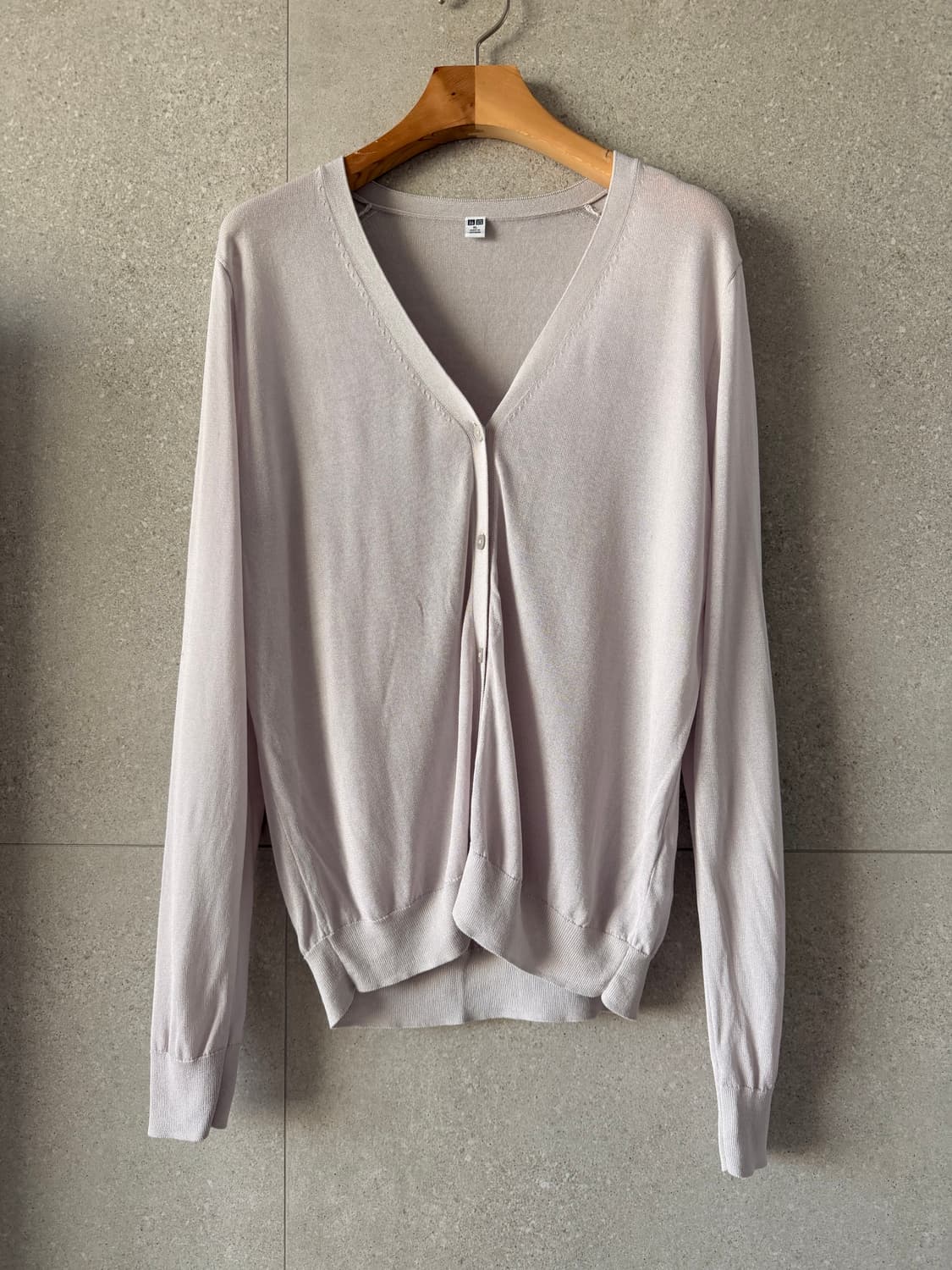 유니클로 핑크 베이지 얇은 가디건 XL 상품이미지1