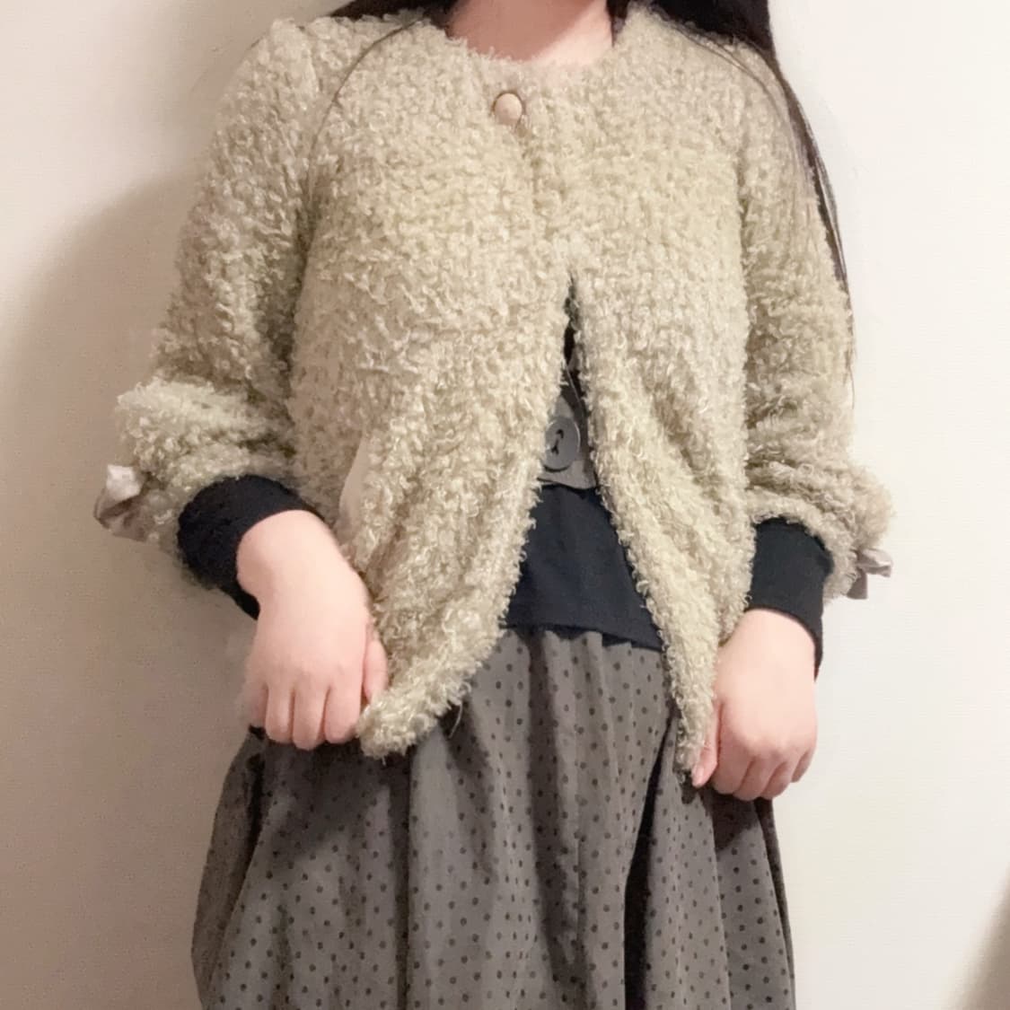 러블리갸루 필수템 폭닥 리본 디테일 가디건 자켓 상품이미지2