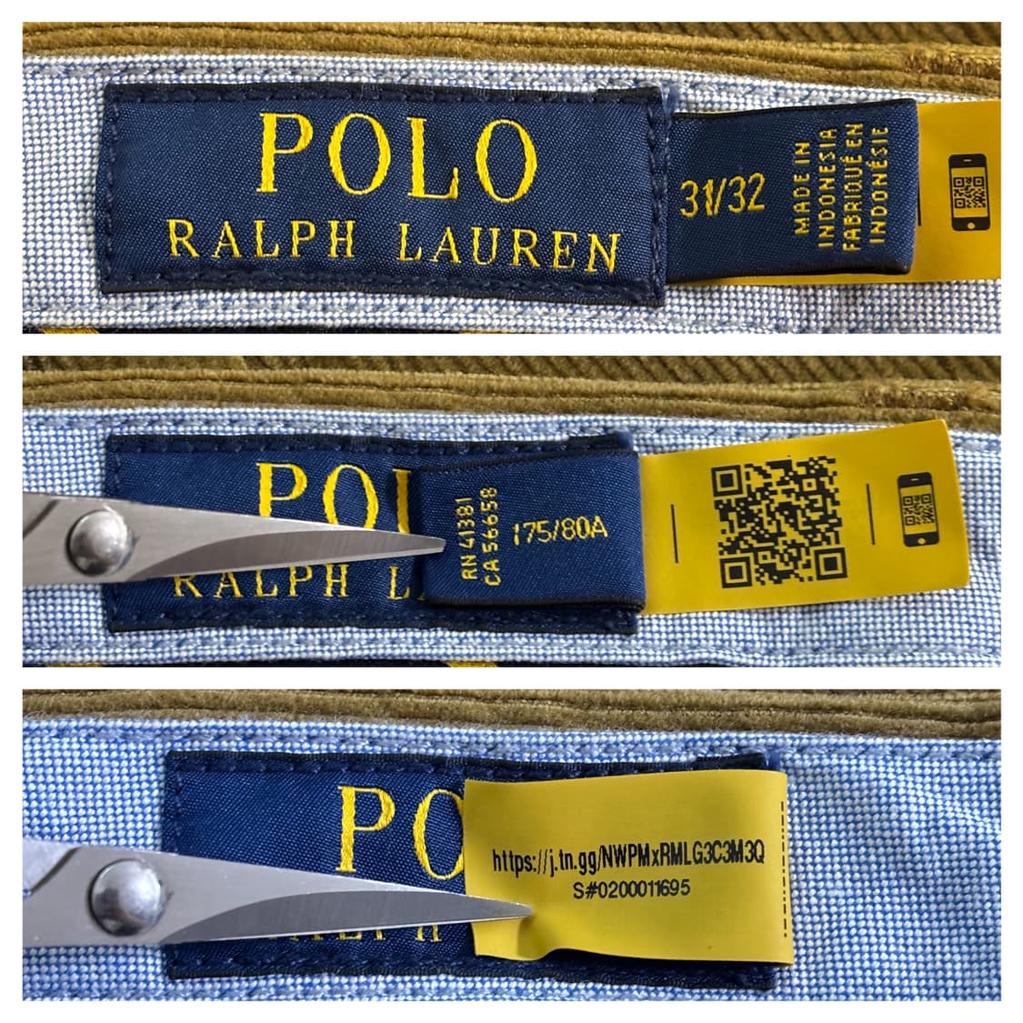 새상품)폴로 스트레치슬림핏 코듀로이 팬츠31"/베이지카키 상품이미지8