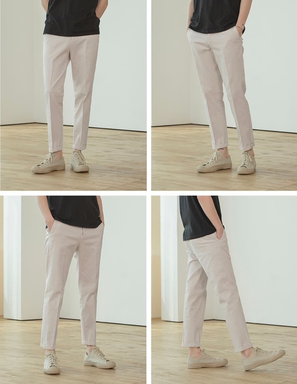 하프크라이즈 테이퍼드 코튼 팬츠 상품이미지2