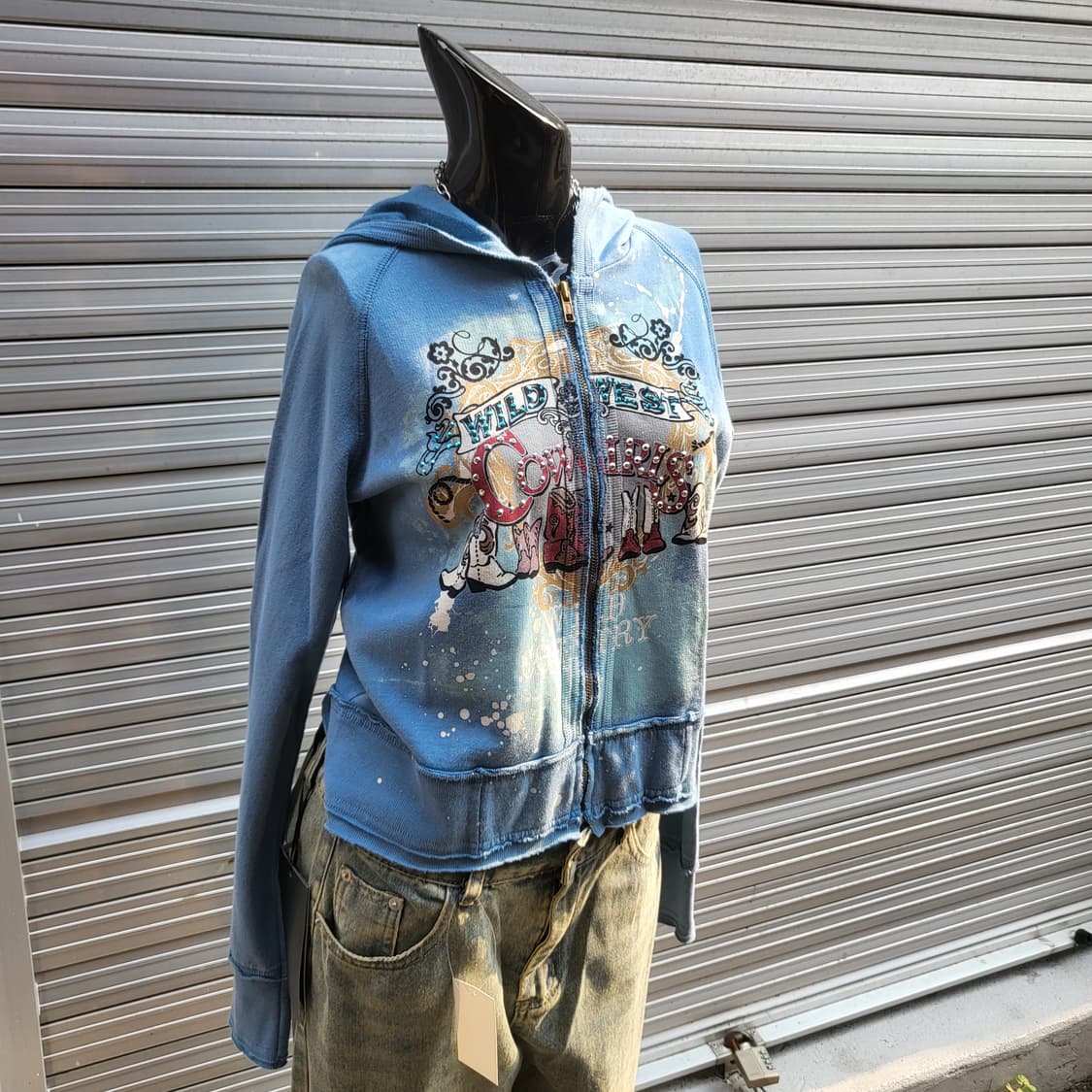 skinny minnie Crop Hooded zip-up   상품이미지1