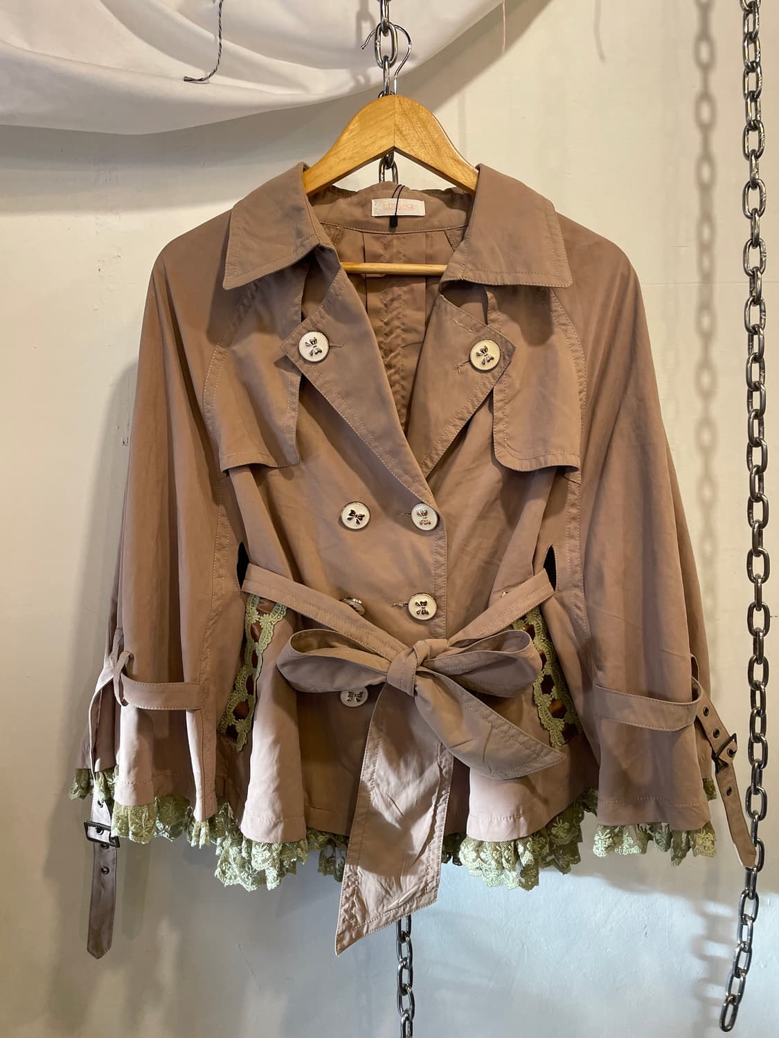 liz lisa 리즈리사 리본 버튼 녹차 초코 베이지 케이프 상품이미지2