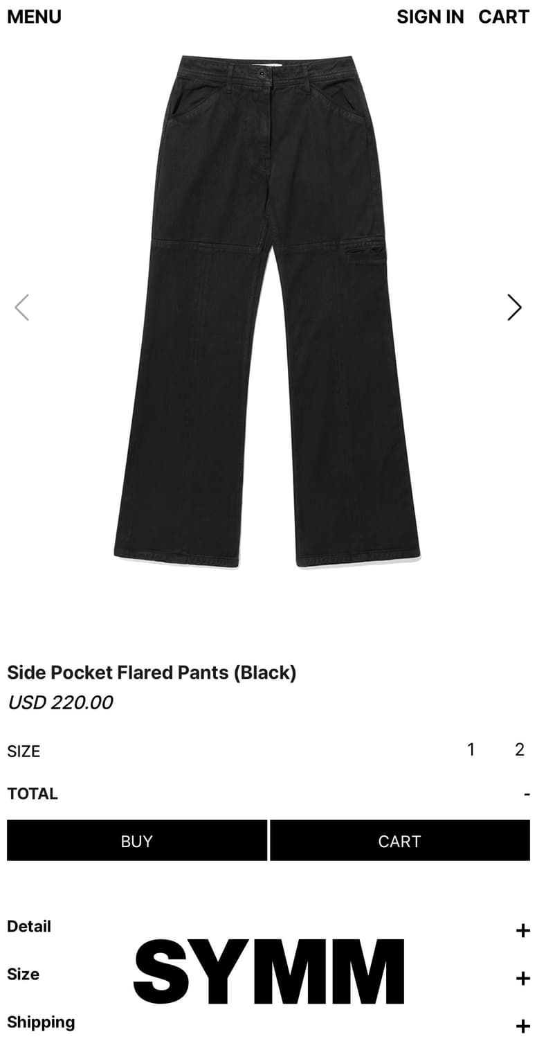 Side pocket flared pants(black) 상품이미지1