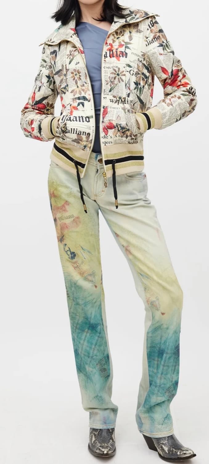 [서울 직거래] 존갈리아노 플로럴 뉴스페이퍼 패딩 집업 상품이미지5