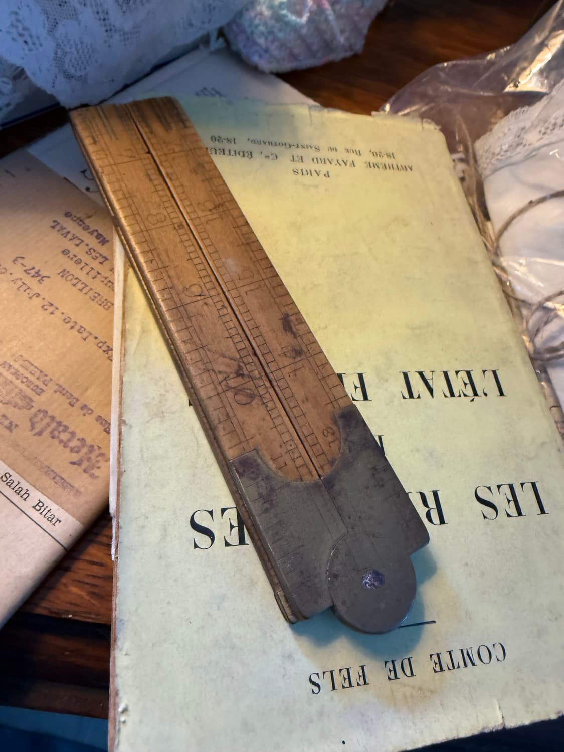 유럽 빈티지 우드 접이식 자 (폴딩 룰러) 2가지 상품이미지4