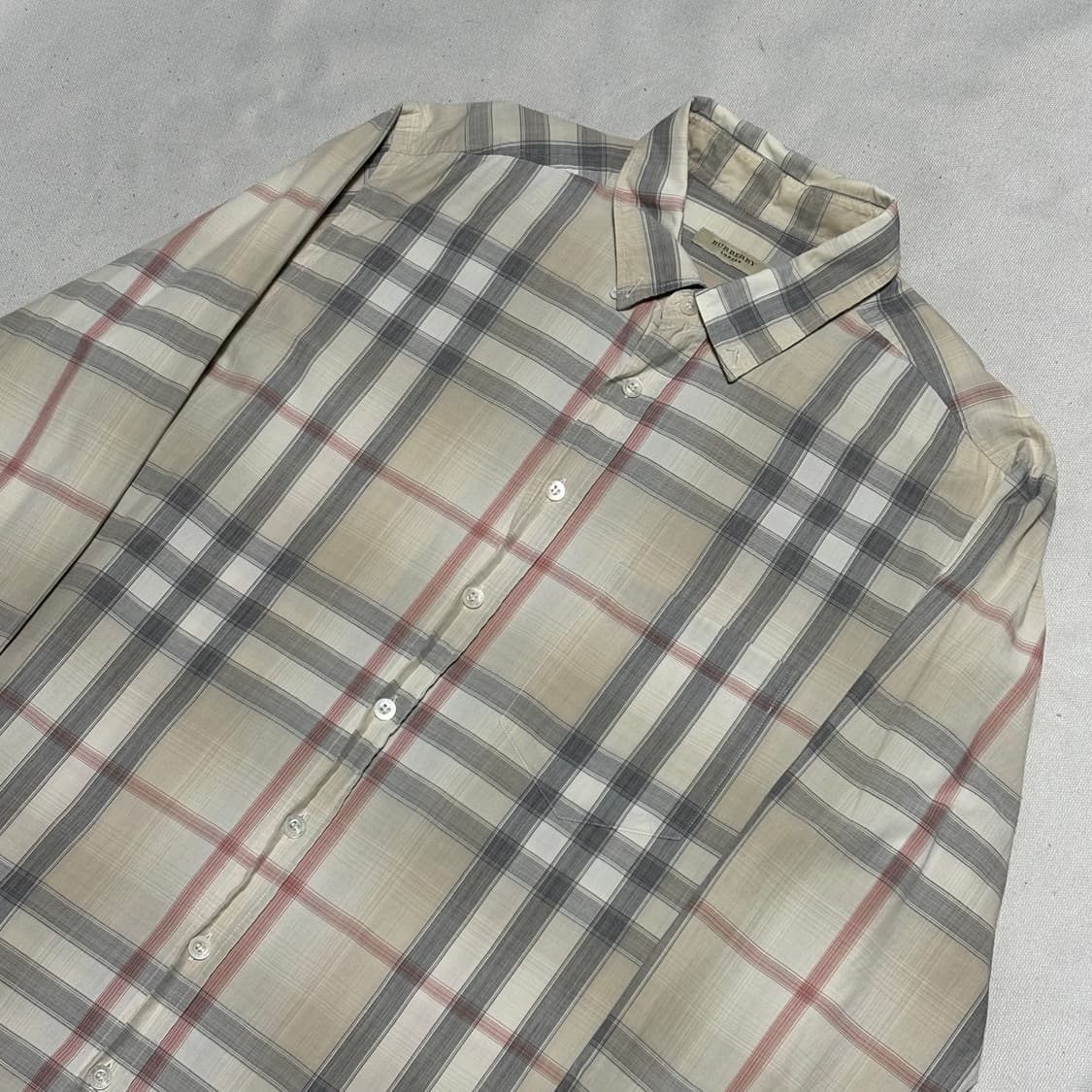 L 버버리 베이지 체크 셔츠 상품이미지1