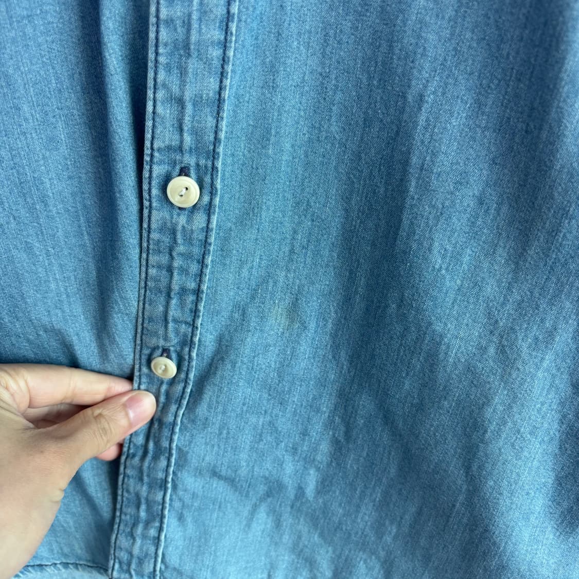 라코스테 데님 헨리넥 셔츠 상품이미지5