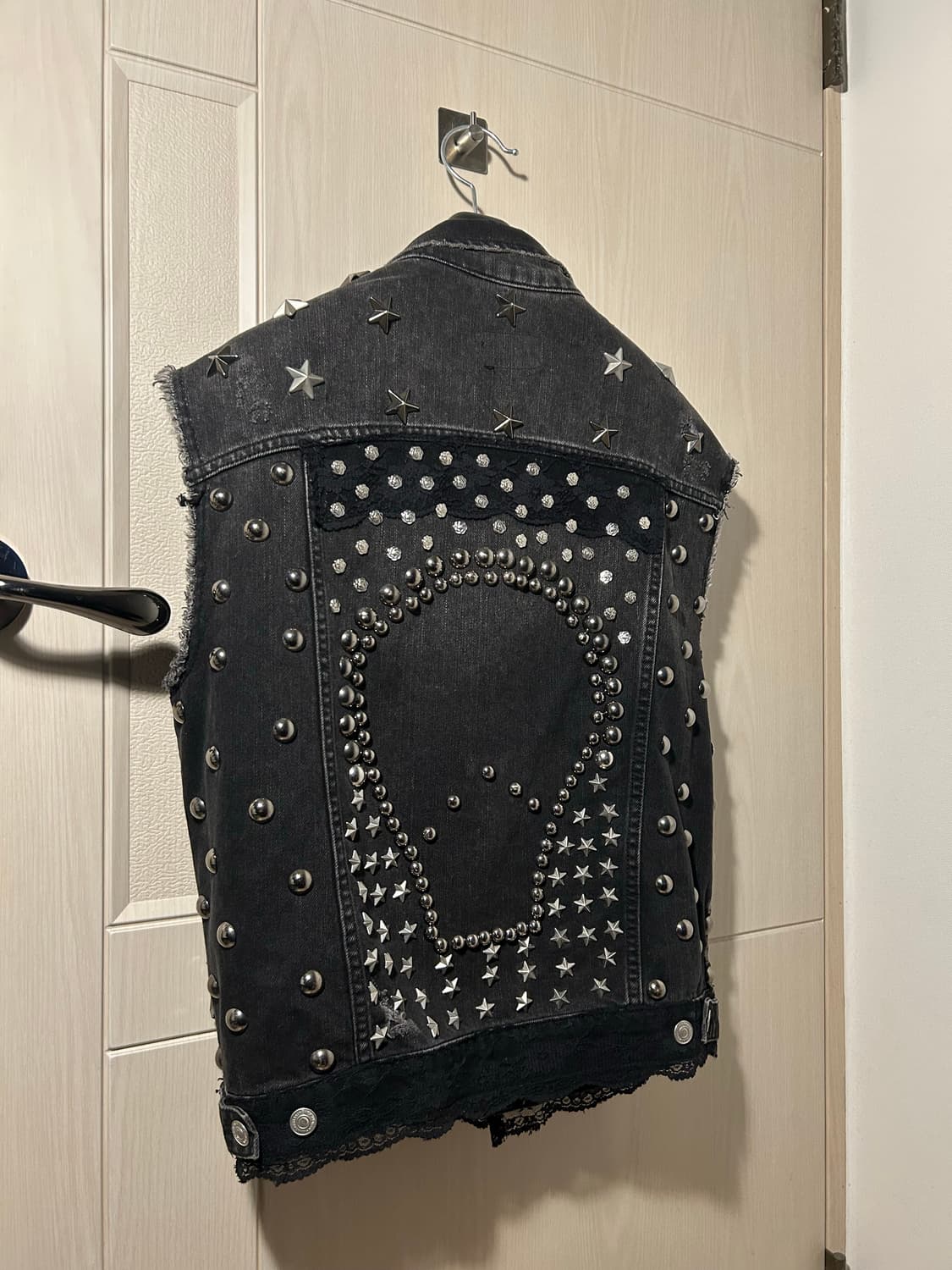 Big Stud Chain Detail Denim Vest  상품이미지6