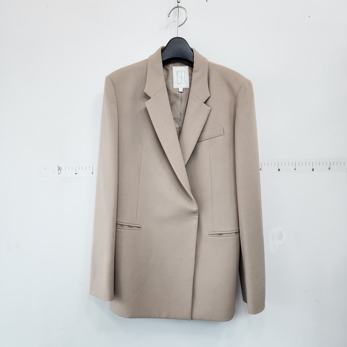 시에 베이지색 기본핏 블레이저 자켓 상품이미지1