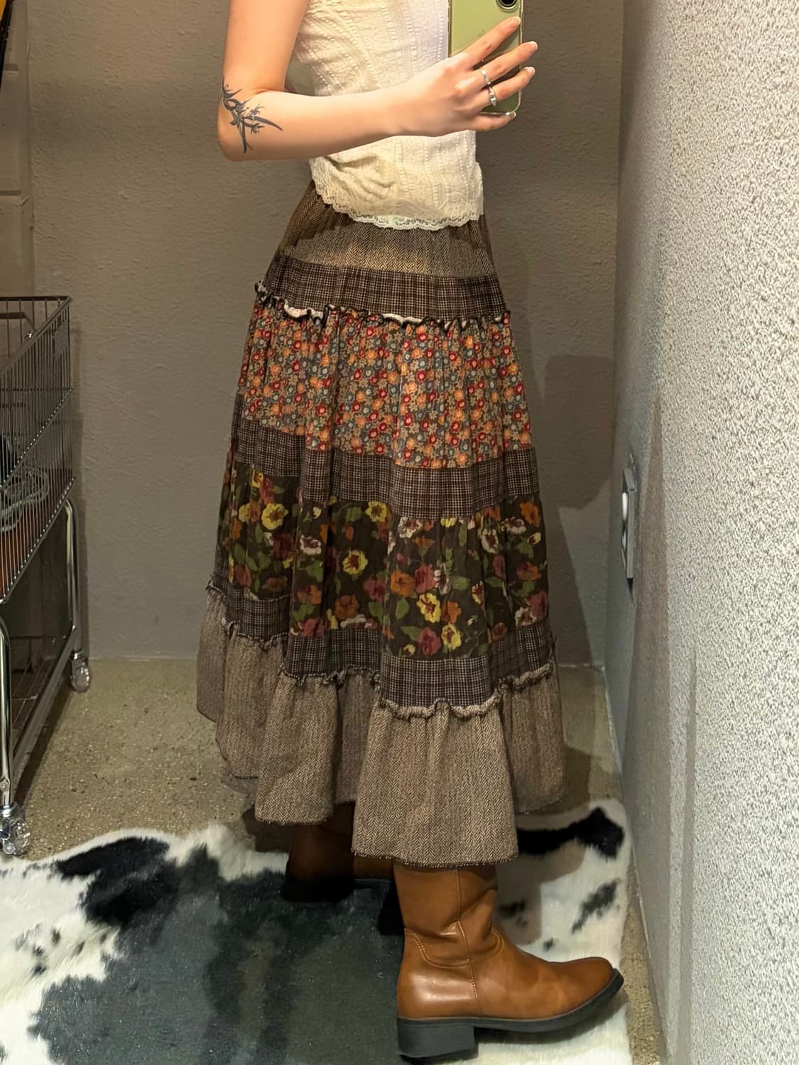 빈티지 플로럴 모리 스커트 상품이미지1