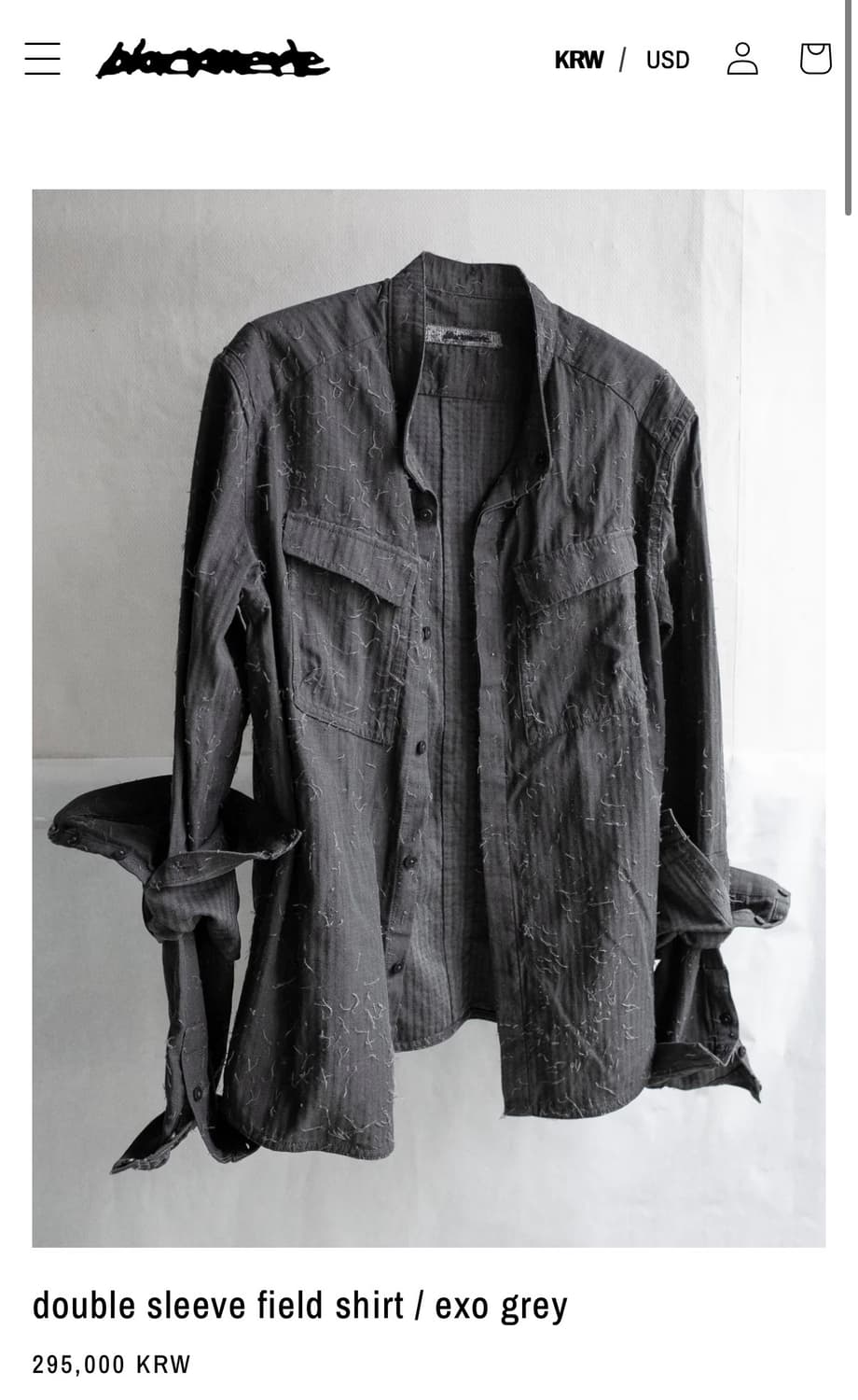 Blackmerle Double sleeve filed shirts 상품이미지1