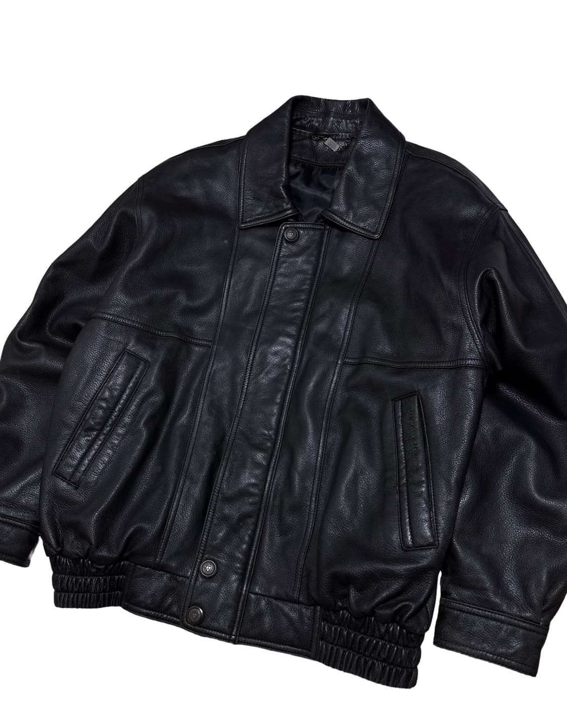 vtg 양가죽 레더 블루종 봄버 자켓 상품이미지3