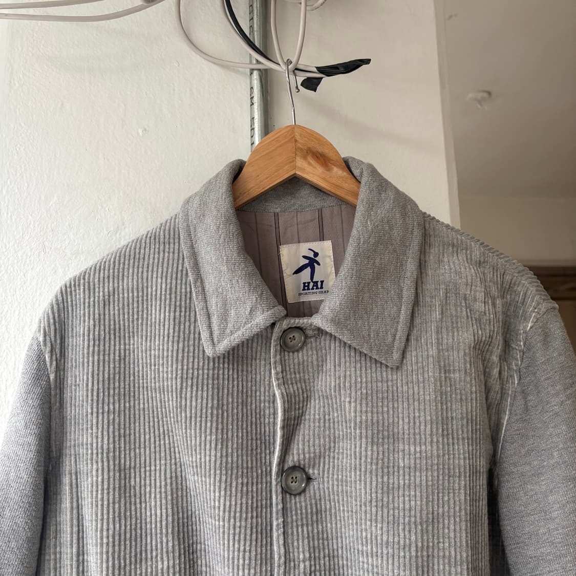 HAI SPORTING GEAR 그레이 코듀로이 & 스웻 믹스 자켓 상품이미지6