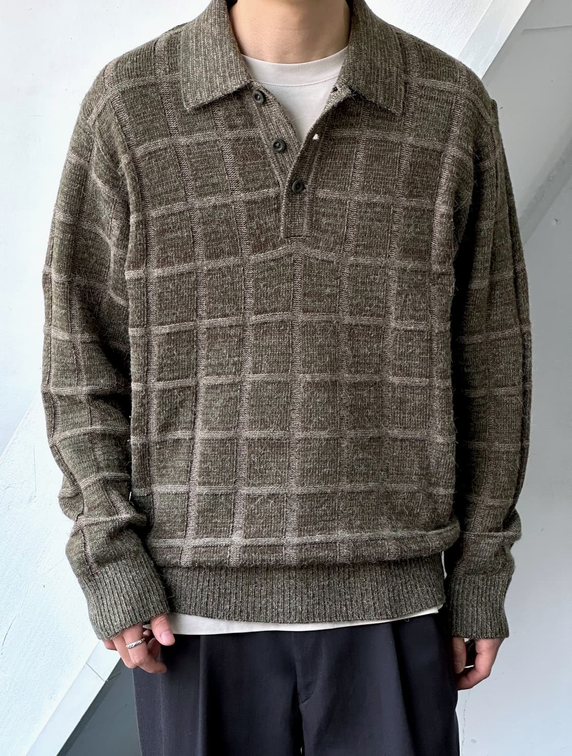 Brushed fabric pattern polo knit 상품이미지7