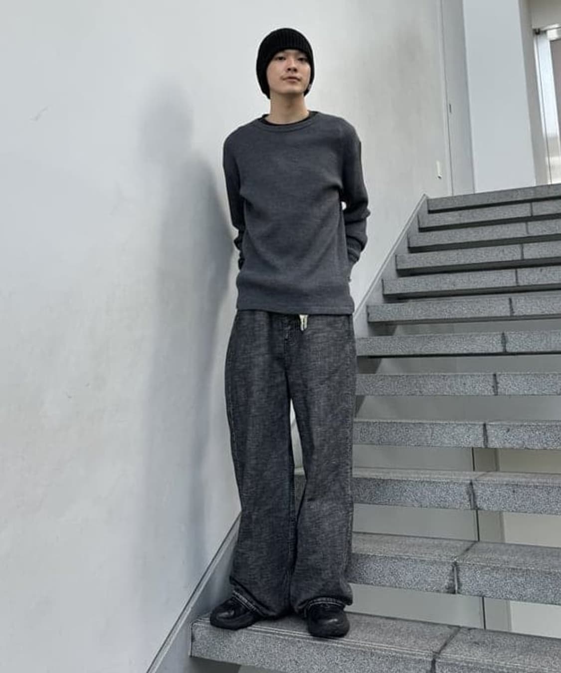 4) 오라리 24aw 울 코튼 써멀 와플 니트 롱슬리브 상품이미지8