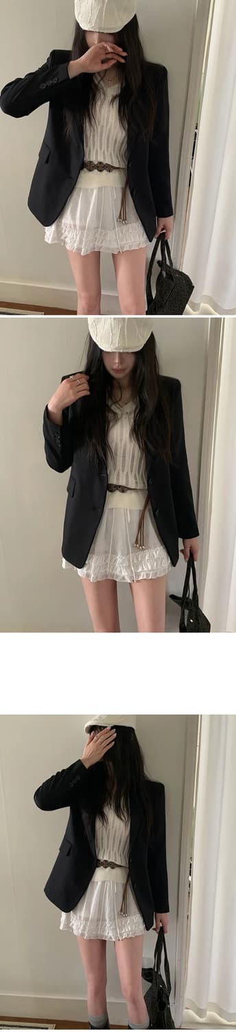 딜라잇문 정장 면접 자켓 오버핏 블레이저 블랙 상품이미지1