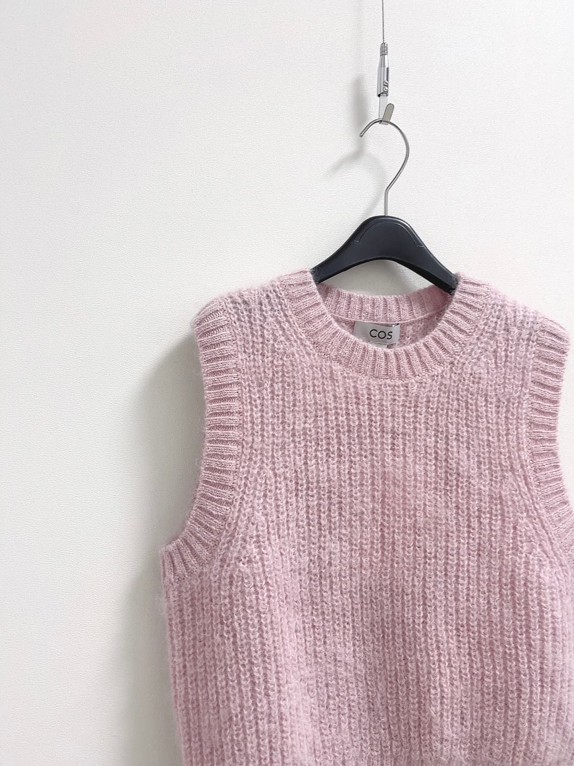 코스 모헤어 니트 베스트 핑크 XS 상품이미지2