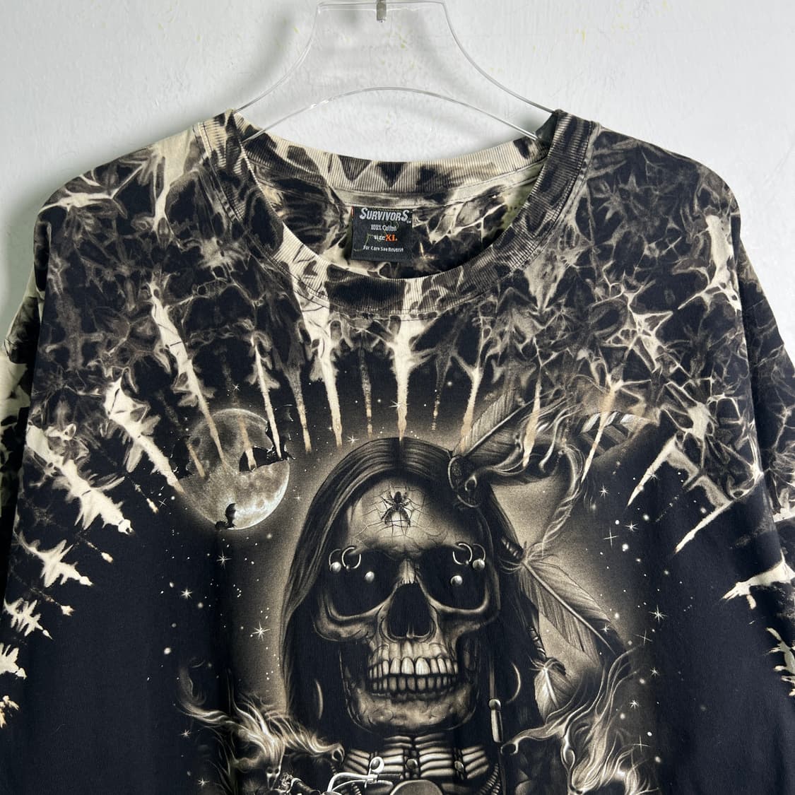 survivors 빈티지 펑크 스컬 프린팅 반팔 티셔츠 XL 상품이미지5