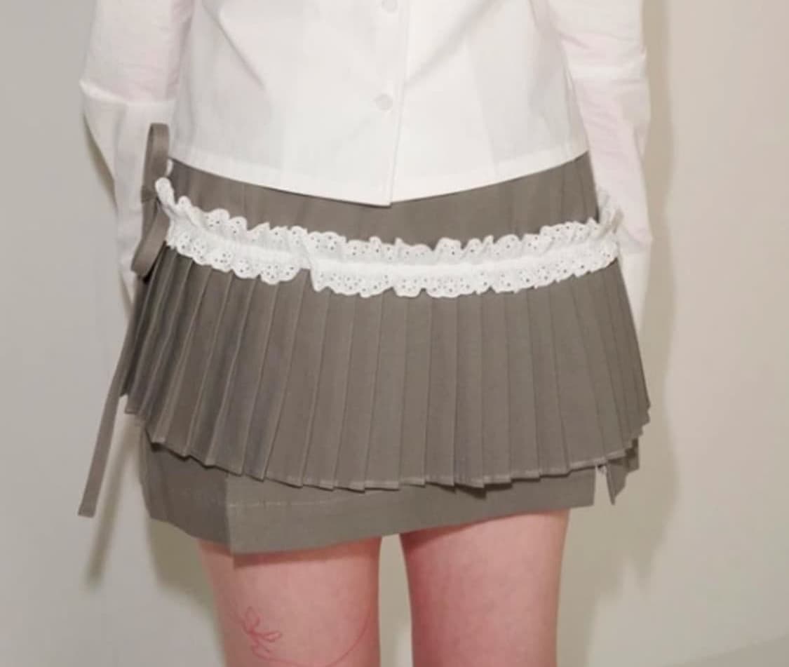 오모모 투웨이 리본 플리츠 스커트 상품이미지3