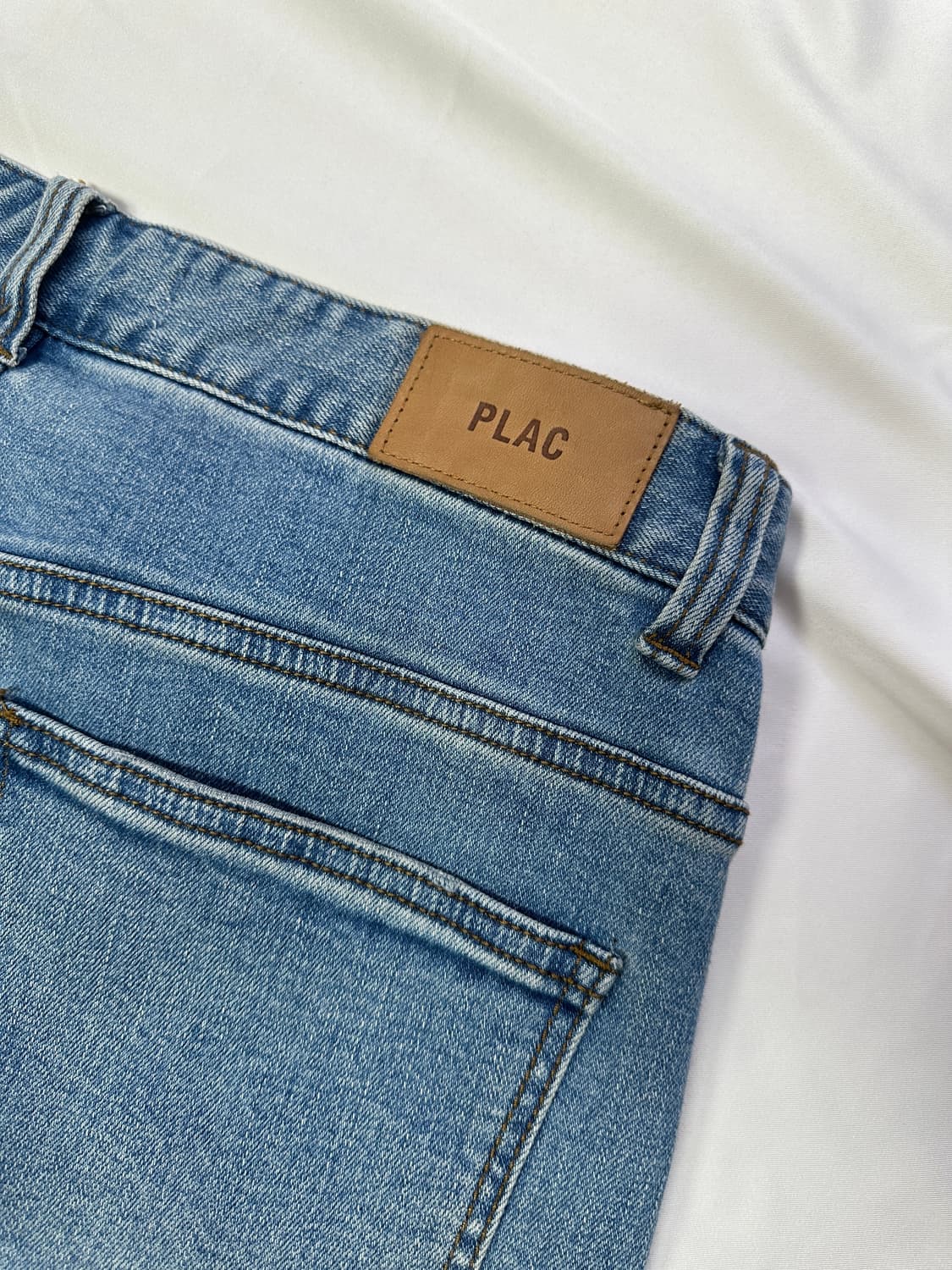 플랙진 스티치 남성 레귤러 스트레이트핏 미드블루 데님 청바지(32) 상품이미지8