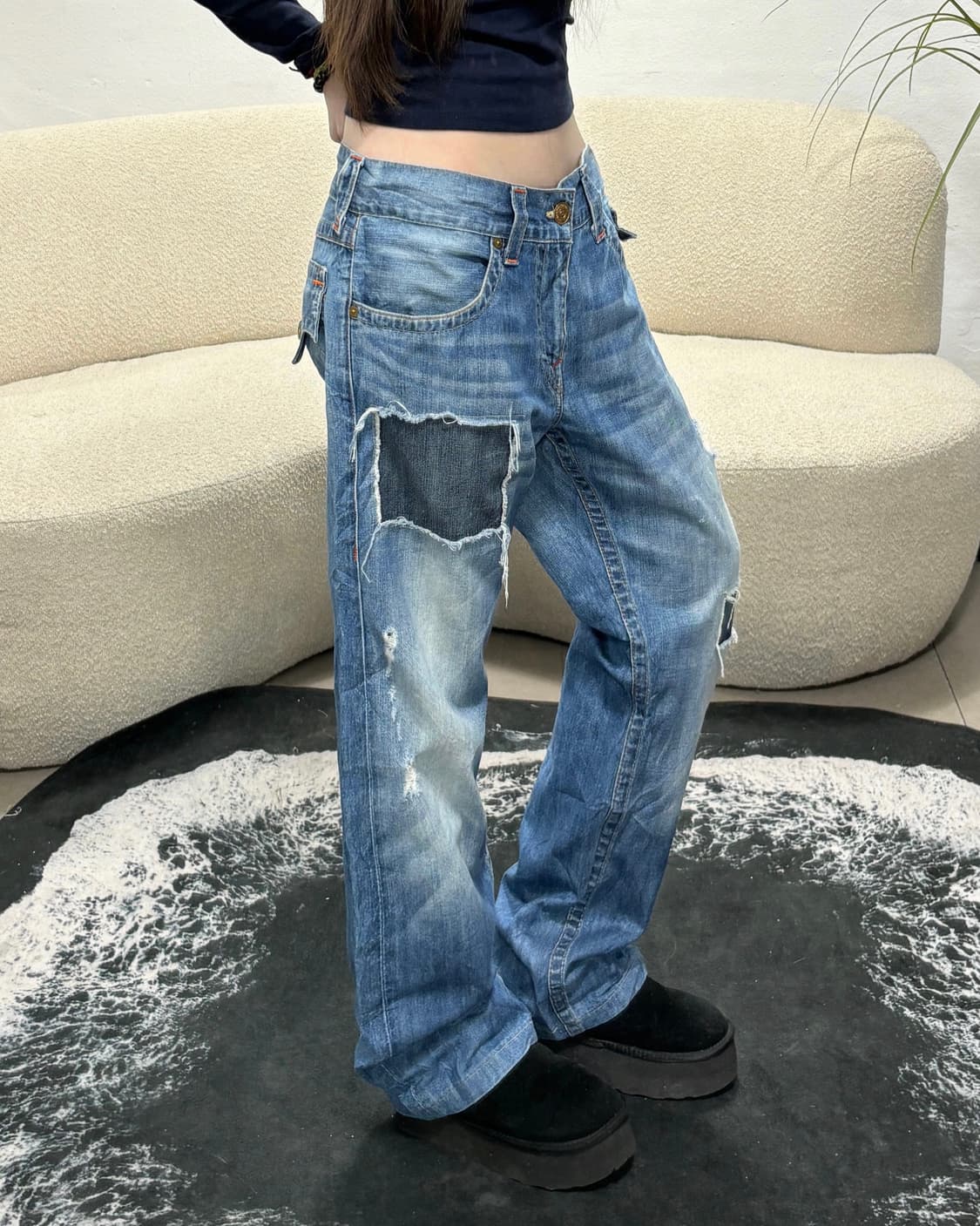 90s TRUE RELIGION 올드스쿨 워싱 스트레이트 데님 팬츠 상품이미지1