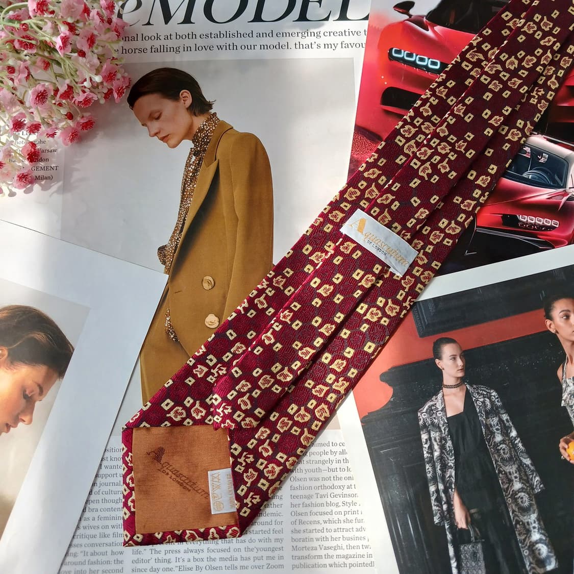 아쿠아스큐텀 실크 자카드 패턴 넥타이 9.7cm A+등급 A19789
 상품이미지6