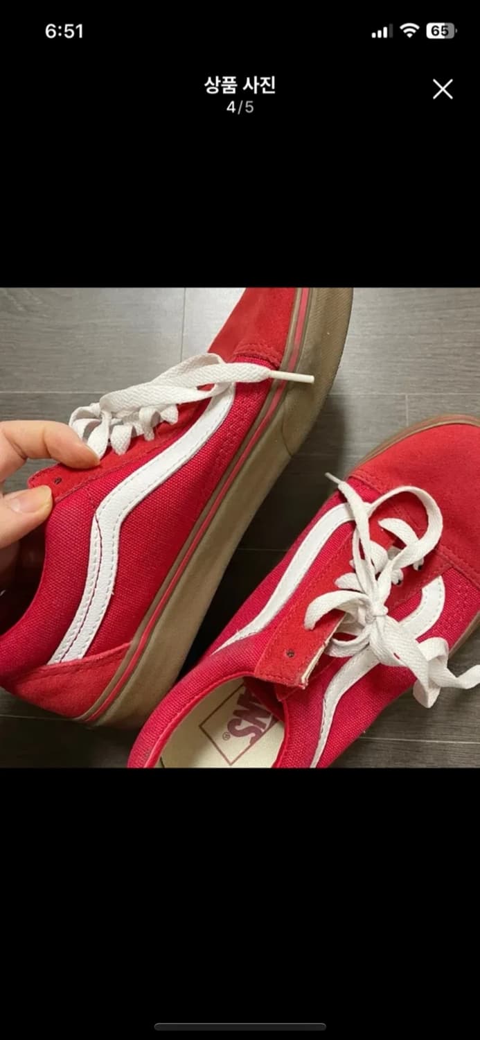 [uk4] 반스 올드스쿨 검솔 레드 한정판 운동화 230 235 상품이미지4