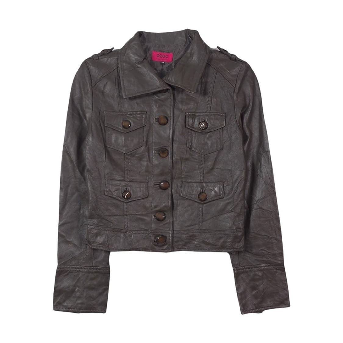 OZOC 빈티지 다크브라운 리얼 램스킨 멀티포켓 레더 자켓 38 상품이미지1