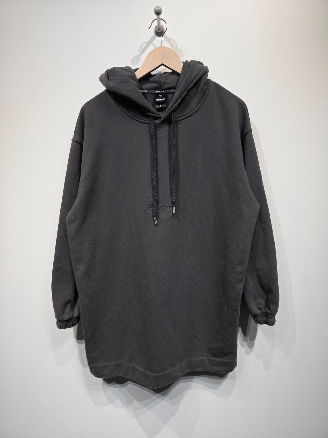 안다르(andar) 소울 풀 오버핏 롱 후드티 상품이미지2