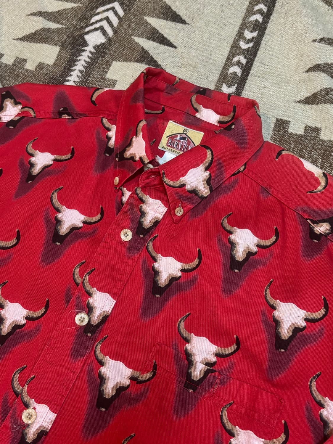 Barn Fly 레드 카우 스컬 웨스턴 셔츠 상품이미지2