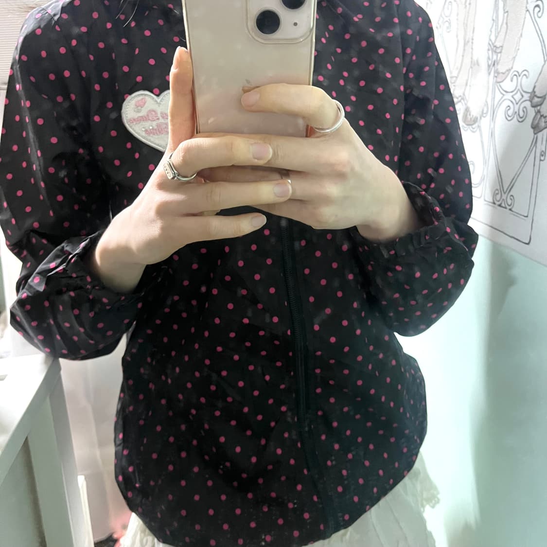핑크 도트 바람막이 상품이미지4