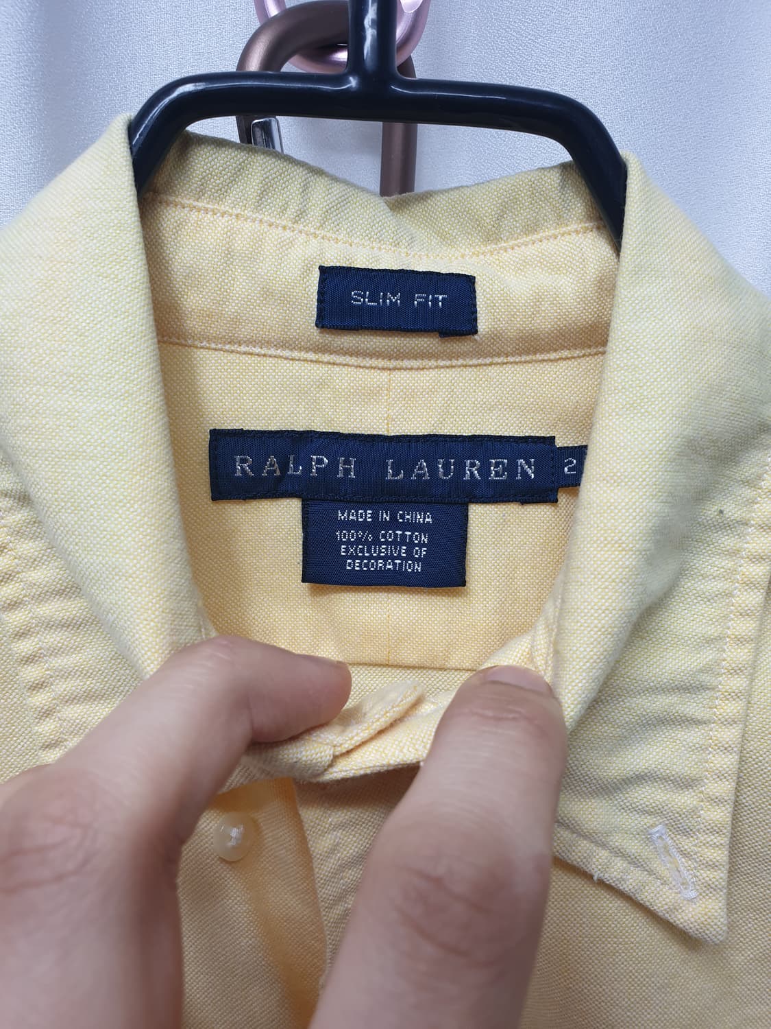 폴로 랄프로렌 옐로우 긴팔 셔츠 슬림핏 2 상품이미지3