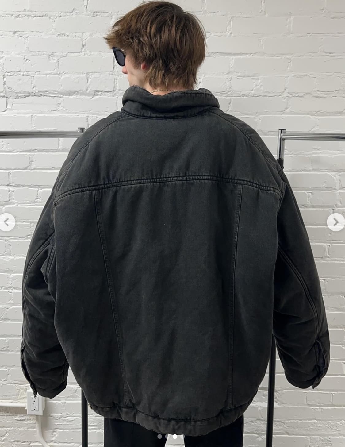 발렌시아가 패디드 데님 자켓 블랙 상품이미지2