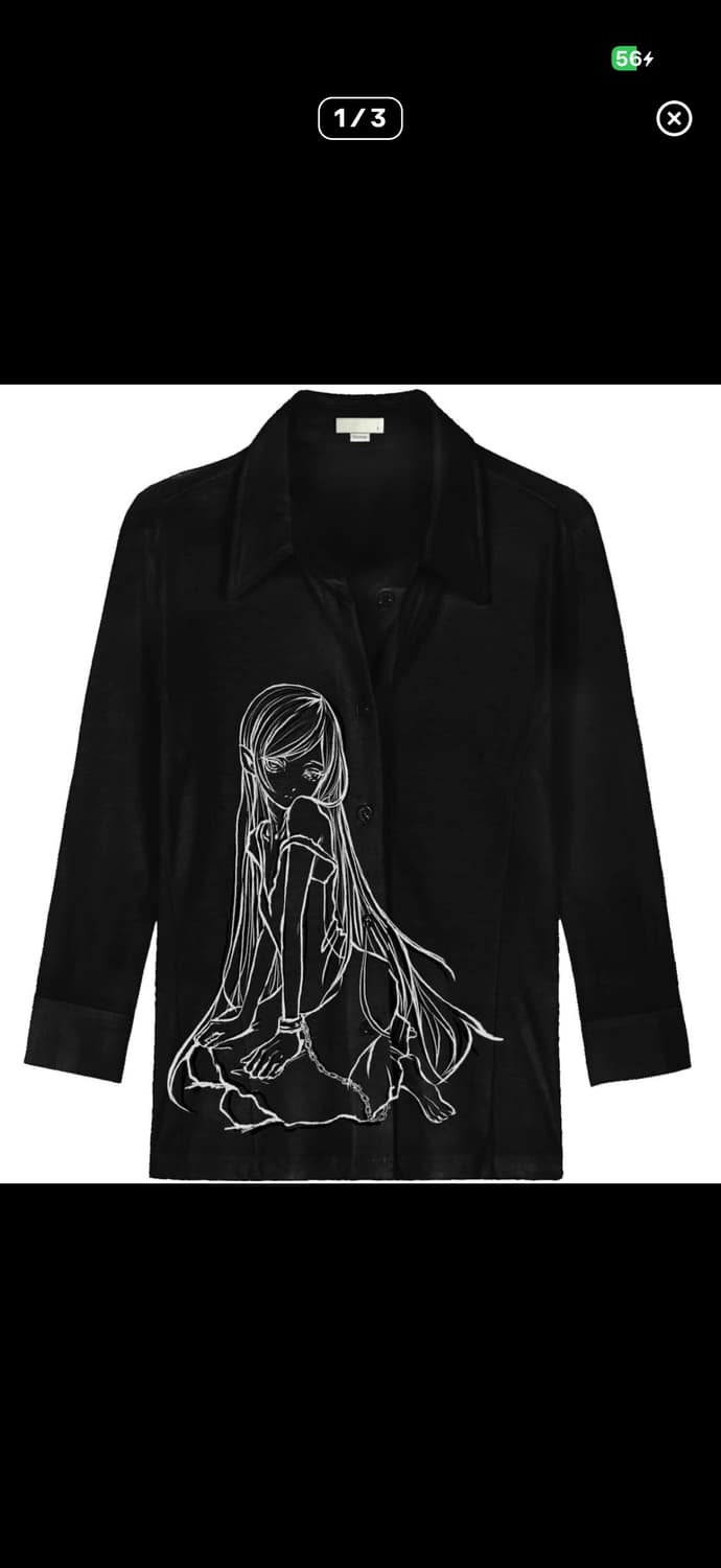 본네 쓰리쿼터 셔츠 블랙 택 O 1사이즈 상품이미지1