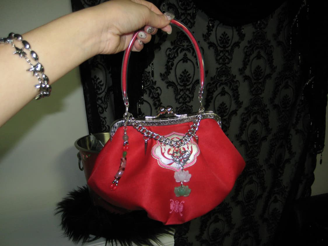 오리엔탈 연꽃키링 레드복조리 백 체인메이드 상품이미지9